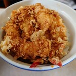 伊豆家 - 天丼　魚1　いか1　えび開き1