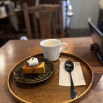 胡桃堂喫茶店 - 生姜カフェオレ&南瓜のプリン