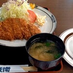 とん兵衛 - ロースカツ定食+カキフライ+ヒレカツ