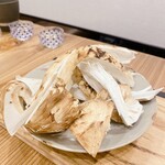 蕎麦割烹  倉田 - フライ調理前