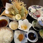 お食事処 ひさご - 天ぷら定食刺身付き　天ぷら御膳レベル
