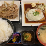 紅丸食堂 - 選べる定食（チャーシューエッグ＋しょうが焼き）