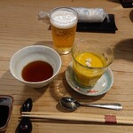 とり八茶屋 - お通し：かぼちゃのポタージュ