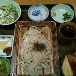 Nihonkai Shouya - 讃岐うどん(冷、温)と鮭いくら丼セット￥850