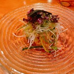 日本料理 たかむら - 秋田平目　函館本鮪　三陸石垣貝　柚子胡椒和え