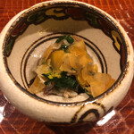 おか田 - ほっき貝春菊カラスミ