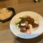 Tsukino Hinata - 大根と豚バラ煮込み￥980・玄米ごはん¥250