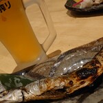 魚・串料理 つぼみ - ビール＆さんま