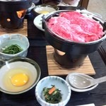 米沢牛黄木 牛鍋おおき  - 米沢牛鍋定食（すきやき）　￥２０００