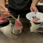 八重洲 steak & seafood 鉄板焼き 一心 - メイラード反応実験
