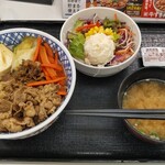 Yoshinoya - 牛すき丼(大盛)+ポテトサラダセット