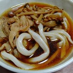 Musashino udon mugiwara - たっぷり茸とお肉とネギを投入