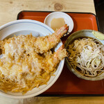 Akashian - 天玉丼950円(冷たいおそば付き)