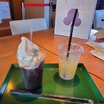 天平庵 - コーヒーフロート、りんごジュース