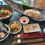 麺や 文左 - 料理写真:焼鳥丼と手延うどんの御膳！