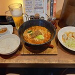 担々麺　錦城 - 担々麺、水餃子セット
