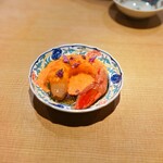 東麻布 天本 - ぼたん海老、うに紹興酒漬け