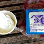 はせがわ屋 - 豆乳ソフトクリーム３40円ともめんとうふ150円