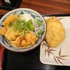 Marugame Seimen - タル鶏天ぶっかけうどん［温］とさつまいも天