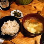 Hanayagi - すいとんと鮎飯。お腹いっぱいですが、せっかくなので、ぼちぼち食べていると、なくなる（笑）