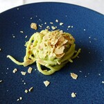 Ristorante Crocifisso - スパゲティ 海老のラグー ズッキーニのクレーマ アーモンドのアクセント