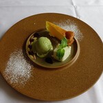 Ristorante Crocifisso - パンナコッタ、マスカルポーネのケーキ、抹茶のジェラート