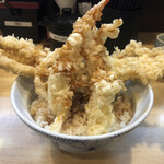 はちまき - 穴子海老天丼(斜め上面)