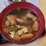 美食キッチン Fu・ji・ji - ◯お味噌汁
これは顆粒の鰹出汁ではなくて
鰹節から取られてる出汁な味わい❕

鰹出汁が効いてて美味しい味わい。