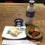 加茂鶴冷､ポテサラ､鰻の山椒煮