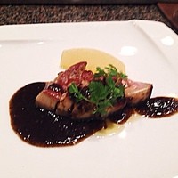 ステーキハウス ハマ 郡山店 - 岩海苔のソース（甘い）のフォワグラ