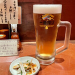 Jidori Sumiyaki Bansan - 生ビールとつきだし