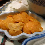 青華こばやし - 前菜　蒸し雲丹　塩で