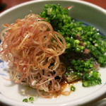 青華こばやし - イサキのタタキポン酢　たっぷりの浅葱と茗荷