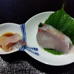 AQUA DINING CAFE 瓢黎 - お造り　カンパチ