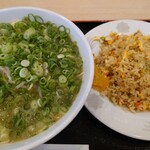 らーめん生島家 - ネギラーメン&半チャンセット♪