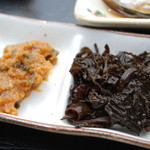 漁港めし - ネギ味噌と海藻