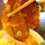 Ramen sanpachi - さんぱちデー　味噌ラーメン　９００円→６００円（税込）のチャーシューのアップ【２０２２年１０月】