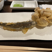 京都 天ぷら圓堂 岡ざき邸 - 鮎、丹波しめじ