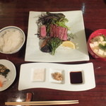 湯の岳庵 - 黒毛和牛のステーキ