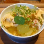 HAGI - 毛ガニ、カニ味噌チーズ、シャインマスカット、大豆のムース