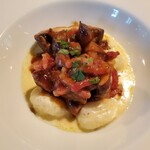 あざみ野うかい亭 - マッシュルームと栗のラグー　下にあるニョッキだけでも美味しい