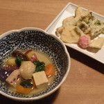 粟 - 煮物と天ぷら