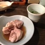 博多華味鳥 天神店 - スープと鳥肉