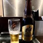 Ramen Yamaguchi Ratsushiki - エビスビール小瓶、昼呑み最高！