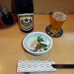 焼酎と手しごと料理の店　まさや - ビール　お通し