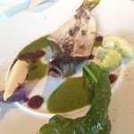 ア・タ・ゴール - 鮎、別アングル。蒸した鮎は妙に生々しい(笑)