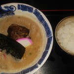 Midori - 参鶏湯麺　醤油　サービスのライス（中）