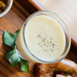 季より - 「紅天使の冷製ポタージュ」♫ 一度焼き芋にしてからのポタージュ…甘さがグッと増します。栗のような上品な味わいでした(●´ω｀●)