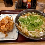 麦まる - 並かけうどん320円、野菜かき揚げ天150円