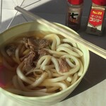 Koin Resutoran Kawamoto - かしわうどん 330円